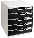 EXACOMPTA Schubladenbox &raquo;Classic Modulo&laquo; 5 Schubladen - A4+ grau, 28.8x32x35 cm