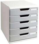 EXACOMPTA Schubladenbox &raquo;Classic Modulo&laquo; 5 Schubladen - A4+ grau, 28.8x32x35 cm