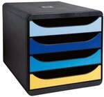 EXACOMPTA Schubladenbox Bee Blue &raquo;Big-Box&laquo; 4 Sch&uuml;be mehrfarbig, 27.8x27.1x34.7 cm