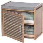 Wenko Schuhbank mit Sitzpolster &raquo;Bahari Bambus&laquo; 2 B&ouml;den braun, 50x45x33 cm