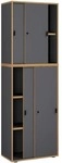 VCM Schiebet&uuml;renschrank &raquo;Salia&laquo; 5 OH mittel grau, 60x183x32 cm