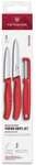 Victorinox 3-tlg. Gem&uuml;semesser-Set mit Sparsch&auml;ler &raquo;Swiss Classic&laquo; rot