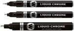 MOLOTOW 3er-Set Lackmarker &raquo;LIQUID CHROME&trade;&laquo; 1 + 2 + 4 mm silber