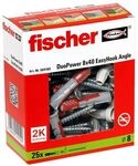 fischer D&uuml;bel mit Schrauben &raquo;EasyHook Angle - DuoPower 8x40 2K&laquo; 25 St&uuml;ck grau