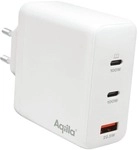 Aqiila GaN-Ladeadapter Chargebird W4 USB A / 2 x USB C / Steckdose wei&szlig;, 10x3x6.5 cm