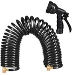 relaxdays Spiralschlauch 10 m schwarz schwarz