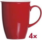 Ritzenhoff & Breker 4-teiliges Kaffeebecher-Set &raquo;Doppio&laquo; rot, 8x10x8 cm