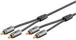 goobay Audio-Kabel Cinch silber / schwarz 3 m silber