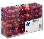 relaxdays Weihnachtskugeln 100er Set rot