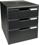 EXACOMPTA Schubladenbox &raquo;Classic Ecoblack Modulo&laquo; 3 Schubladen schwarz, 28.8x32x35