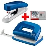 Novus Locher-Tacker-B&uuml;roset &raquo;Evolution Twin Set fresh&laquo; blau