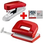 Novus Locher-Tacker-B&uuml;roset &raquo;Evolution Twin Set fresh&laquo; rot