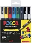 uni-ball Permanent-Marker &raquo;POSCA PC-3M&laquo; 0,9 - 1,3 mm 8 St.