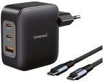 Intenso Schnellladeger&auml;te-Set mit Kabel Power Adapter W100ACC GaN + C520C 2x USB-C +