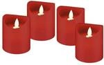 goobay 4er-Set LED-Echtwachs-Kerzen, 7.5x10x7.5 cm