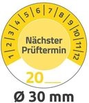 Avery Zweckform Gelbe Pr&uuml;fplaketten &raquo;N&auml;chster Pr&uuml;ftermin 7905&laquo; mit Jahreszahl