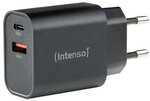 Intenso Schnelllladeger&auml;t W30AC USB-C + USB-A 30 W schwarz, 2.6x4.1x8 cm
