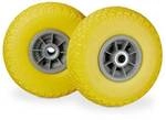 relaxdays 2er-Set Sackkarrenrad PU Vollgummi 3.00-4 Zoll mit Kunststofffelge grau