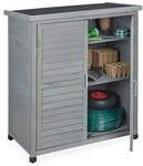 relaxdays Gartenschrank mit 3 F&auml;chern grau