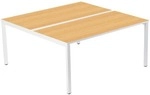 easyDesk Doppelschreibtisch 160 cm braun, 160x75x166 cm