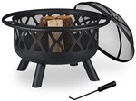 relaxdays Feuerschale mit Funkenschutz &Oslash; 75 cm