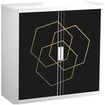 easyOffice Rollladenschrank Motiv Seventies 2 Ordnerh&ouml;hen silber, 110x104x41.5...