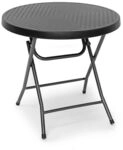 relaxdays Gartentisch klappbar BASTIAN rund &Oslash; 80 cm schwarz