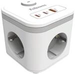 Fellowes 3-fach Steckdosenw&uuml;rfel &raquo;Power Cube&laquo; mit 1x USB-A / 2x USB-C wei&szlig;,