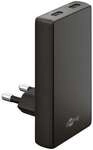 goobay Dual-Schnellladeger&auml;t GaN 2x USB-C (PD) 90&deg; Flat 65 W schwarz schwarz,