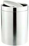 WAS Abfalleimer mit Schwingdeckel 5 Liter grau, 18.5x18.5 cm