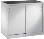 CP Stahlschrank mit Schiebet&uuml;ren 120 x 100 cm grau, 120x100x60 cm