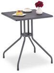 relaxdays Gartentisch quadratisch in Rattan-Optik 75 x 61 x 61 cm grau