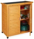 relaxdays Gartenschrank mit 3 F&auml;chern braun