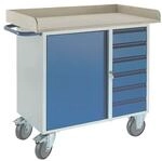 ROLLCART Werkstattwagen 6 Sch&uuml;be mit Umrandung blau, 111x86x60 cm