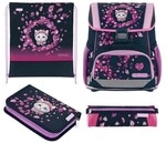 Herlitz Schulranzen-Set &raquo;Loop Blossom Dance&laquo; Bl&uuml;ten Polyester schwarz / pink