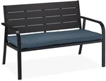 relaxdays Gartenbank mit Sitzauflage, 110 cm