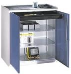 CP Stahlschrank mit Fl&uuml;gelt&uuml;ren 100 x 100 cm blau, 100x100x50 cm