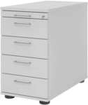 HAMMERBACHER Standcontainer &raquo;Z-Line&laquo; mit klassischen Schubladen grau,...