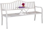 relaxdays Gartenbank mit Klapptisch schwarz