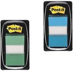 Post-it Index 2x Haftstreifen &raquo;Index&laquo; 43,2 x 25,4 mm, gr&uuml;n/blau gr&uuml;n, 4.32x2.54