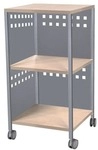 Rocada B&uuml;rowagen 3 Ebenen silber, 45x86x45 cm