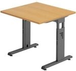 HAMMERBACHER Schreibtisch &raquo;O-Line&laquo; 80 cm Gestell anthrazit braun, 80x82x80 cm