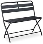 relaxdays Klappbare Gartenbank aus Stahl f&uuml;r 2 Personen, 84 cm