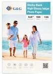 G&G Selbstklebendes Fotopapier &raquo;High Glossy Inkjet&laquo; 10,2 x 15,2 cm 135 g/m&sup2;...