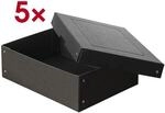 Falken Archiv-Box &raquo;PURE Box Black DIN A4 100mm&laquo; 5 St&uuml;ck schwarz, 24x10x32 cm