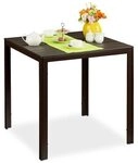 relaxdays Gartentisch Quadratisch 74,5 x 77,5 x 77,5 cm braun braun