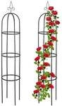 relaxdays 2er-Set Rankhilfe 200 cm schwarz schwarz