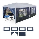 relaxdays 6er-Set Seitenteile f&uuml;r Pavillon 3x6m blau