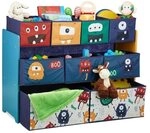 relaxdays Kinderregal mit Stoffboxen &raquo;Monster&laquo;