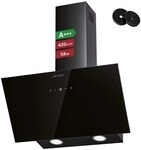 Levivo Dunstabzugshaube 60 cm 420 m&sup3;/h schwarz schwarz